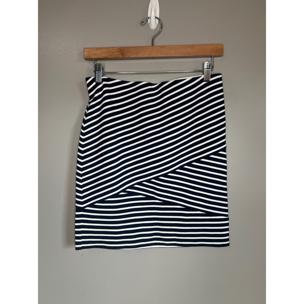 Loft striped mini skirt size‎ small pull on casual artsy